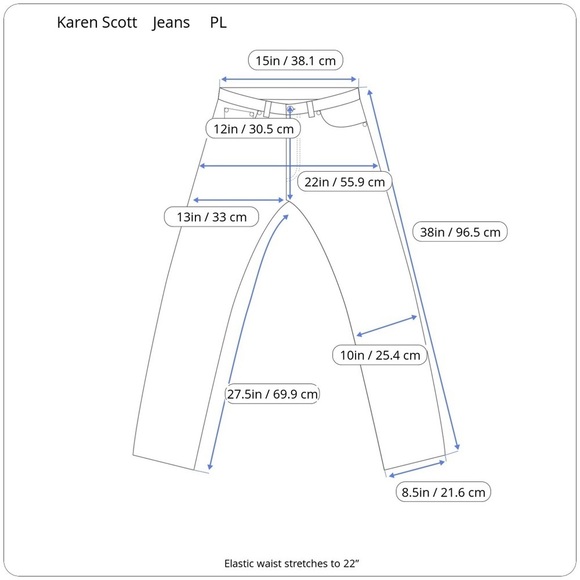 Karen Scott High Rise Straight Leg Jeans Loose Fit Large Petite PL LP - Picture 12 of 13